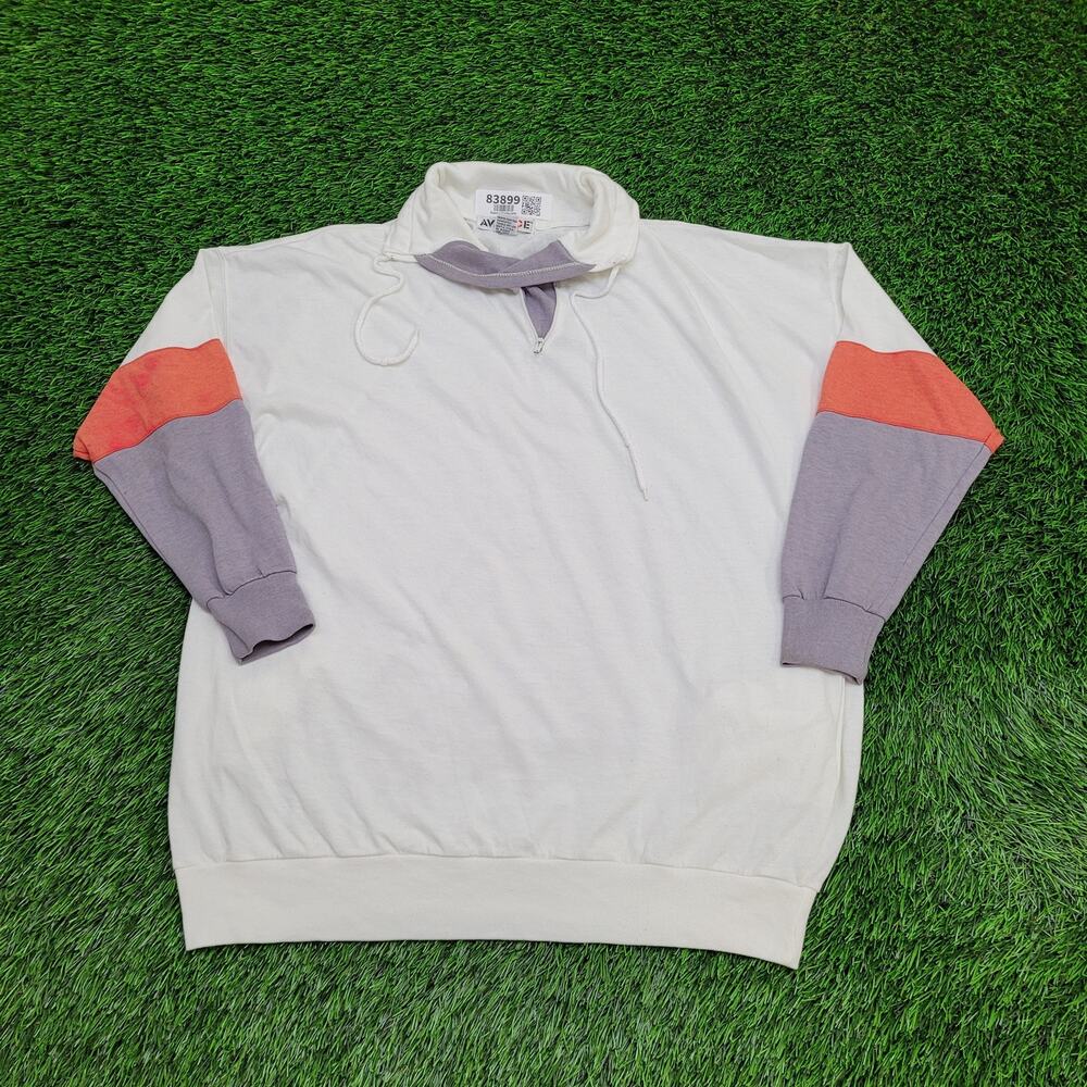 Vintage 90s Averroe 1/4 Zip Mockneck Sweatshirt Women S/M 22x27 Baggy